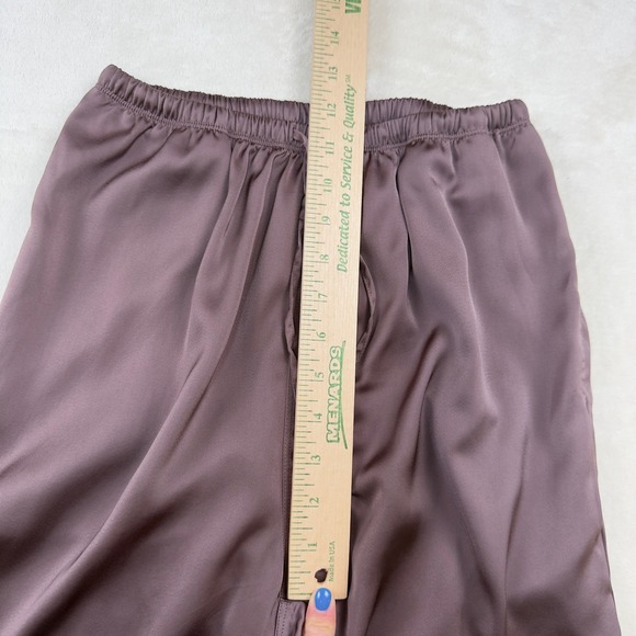 UNIQLO Women's Satin Jogger Pants Drawstring Waist Brown XS Luxury Glam Lounge - Picture 5 of 8